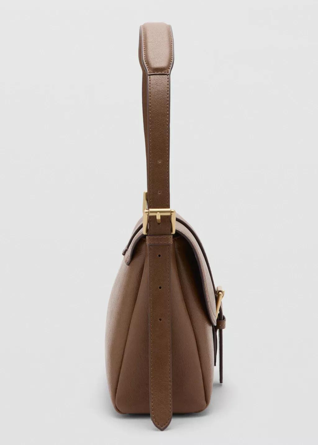 Brown Shoulder Bag With Buckle, Medium Brown, large image number 1