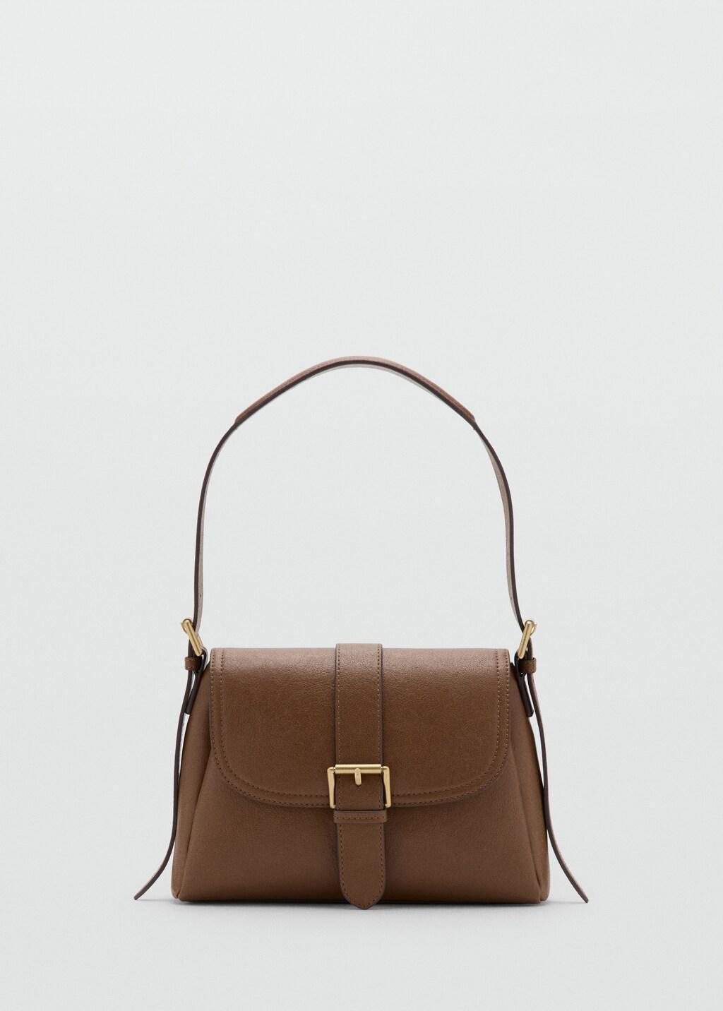 Brown Shoulder Bag With Buckle, Medium Brown, large image number 3