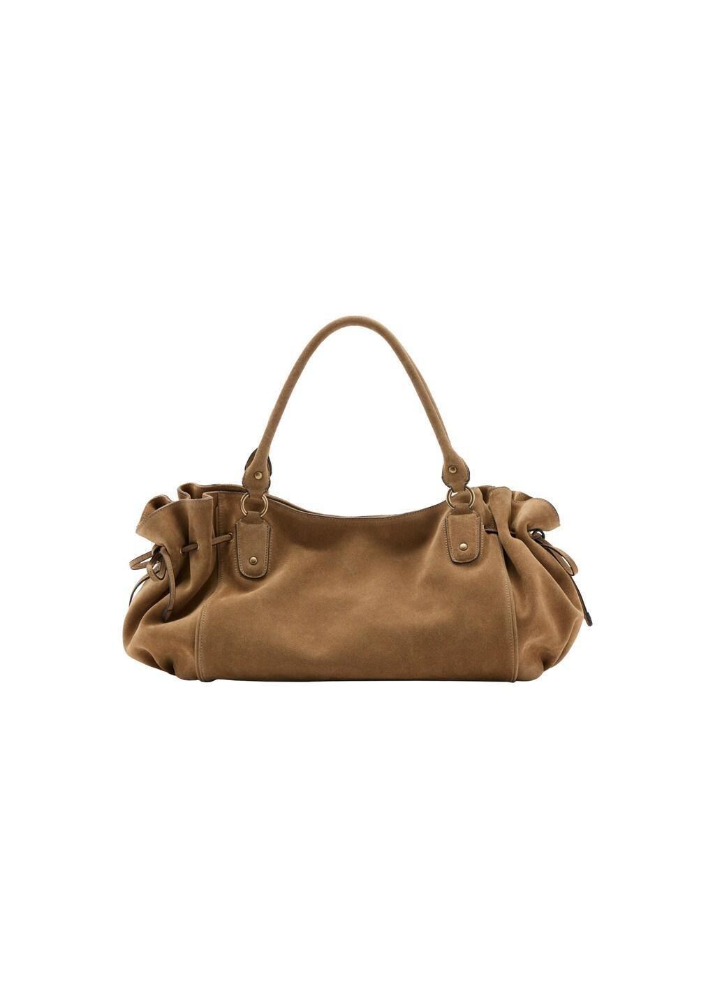 Brown Suede Shoulder Bag, 0201_09, large image number 2