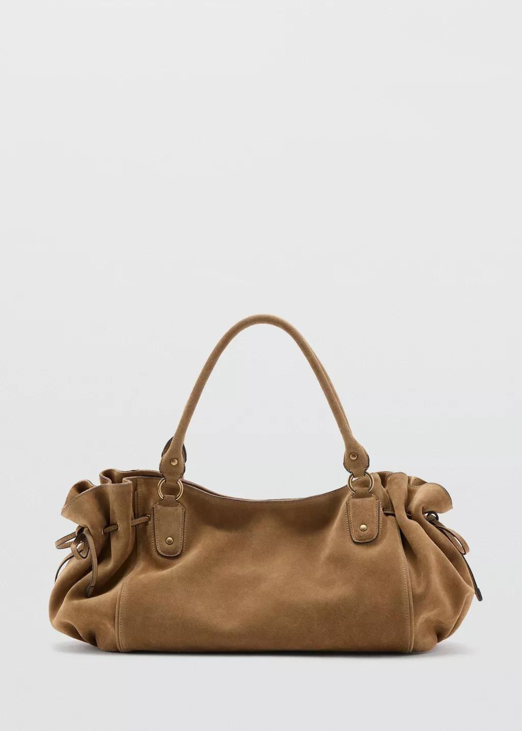 Brown Suede Shoulder Bag, 0201_09, large image number 3