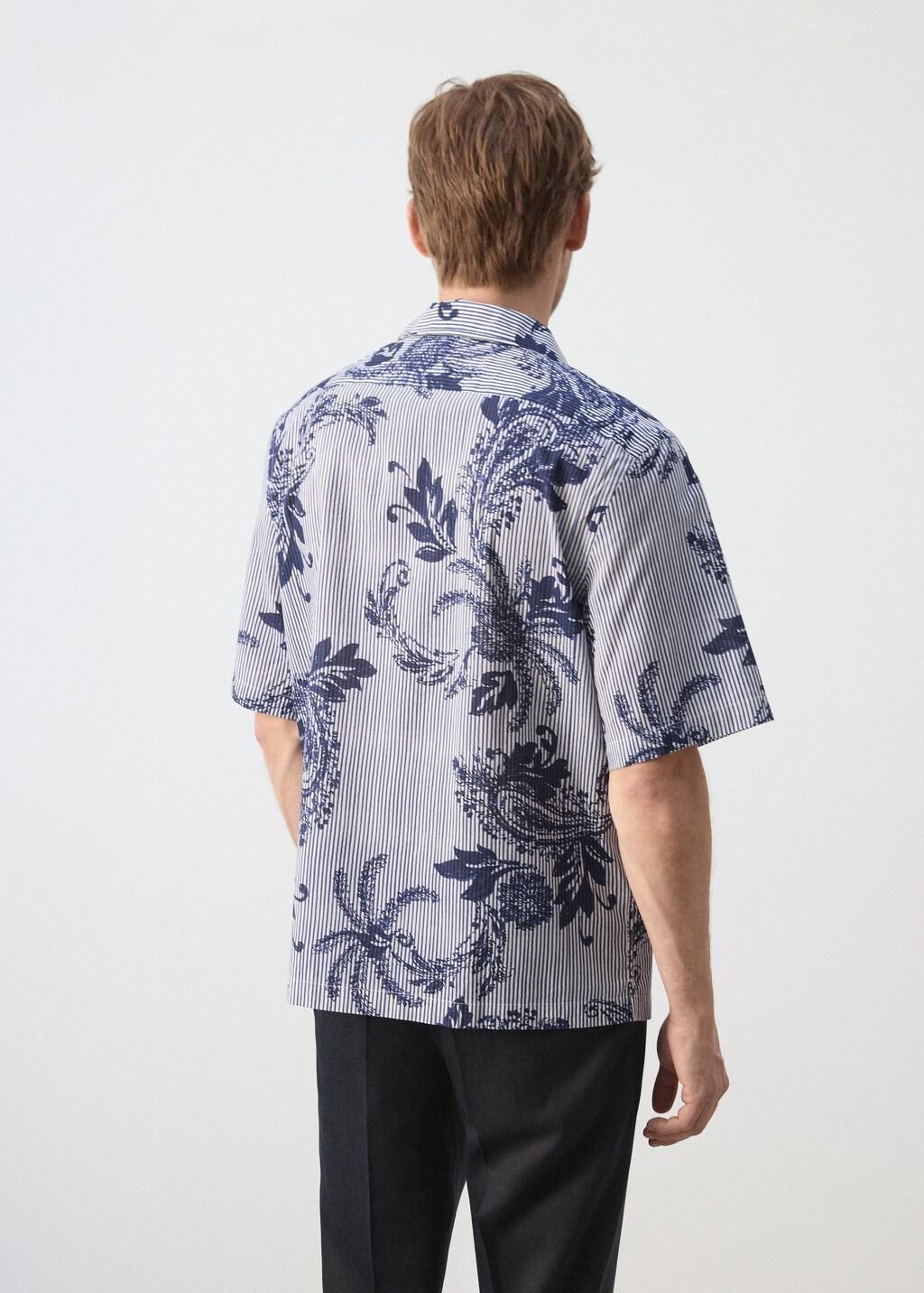 Blue 100% Cotton Printed Shirt, Medium Blue, large image number 2