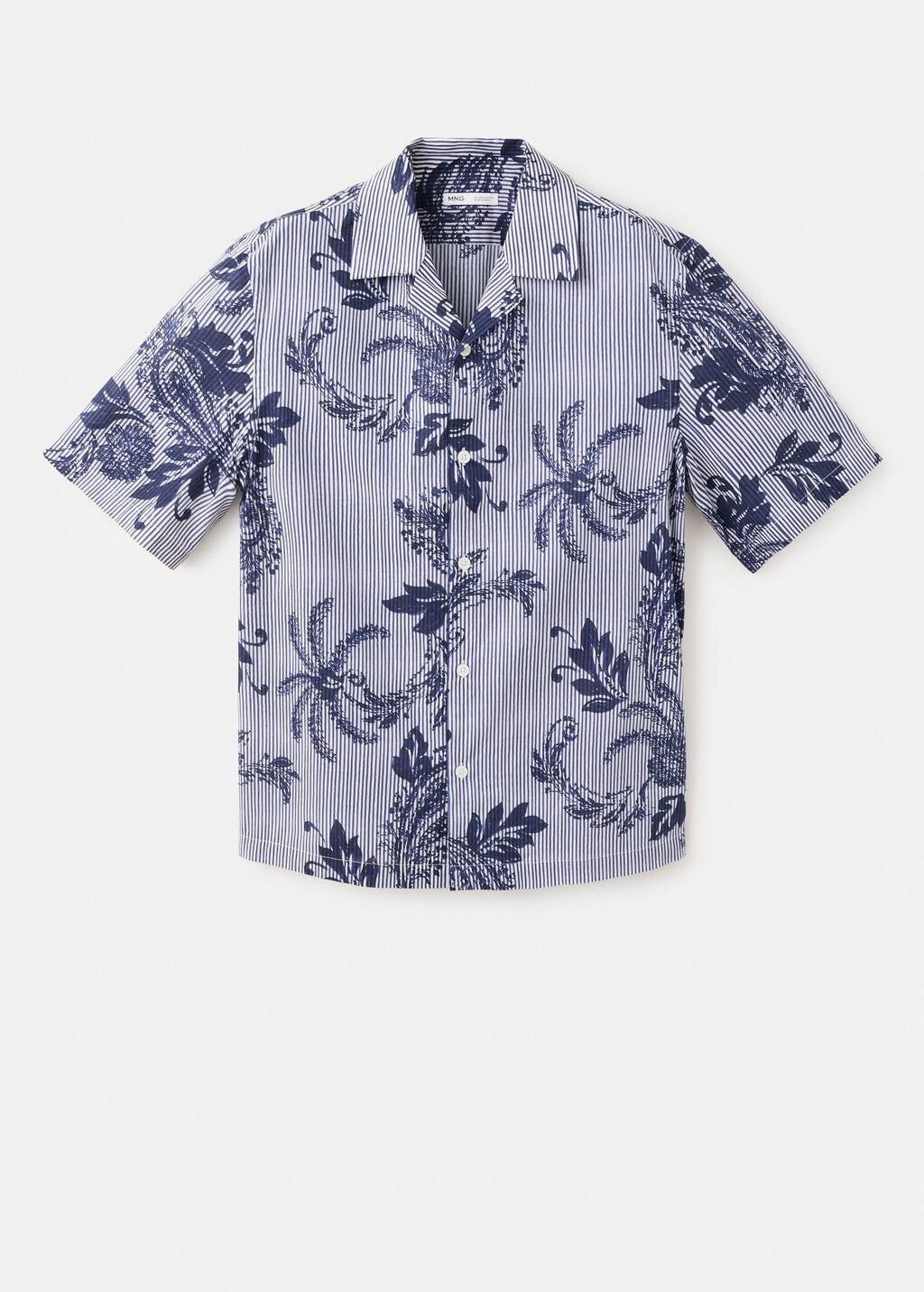 Blue 100% Cotton Printed Shirt, Medium Blue, large image number 7