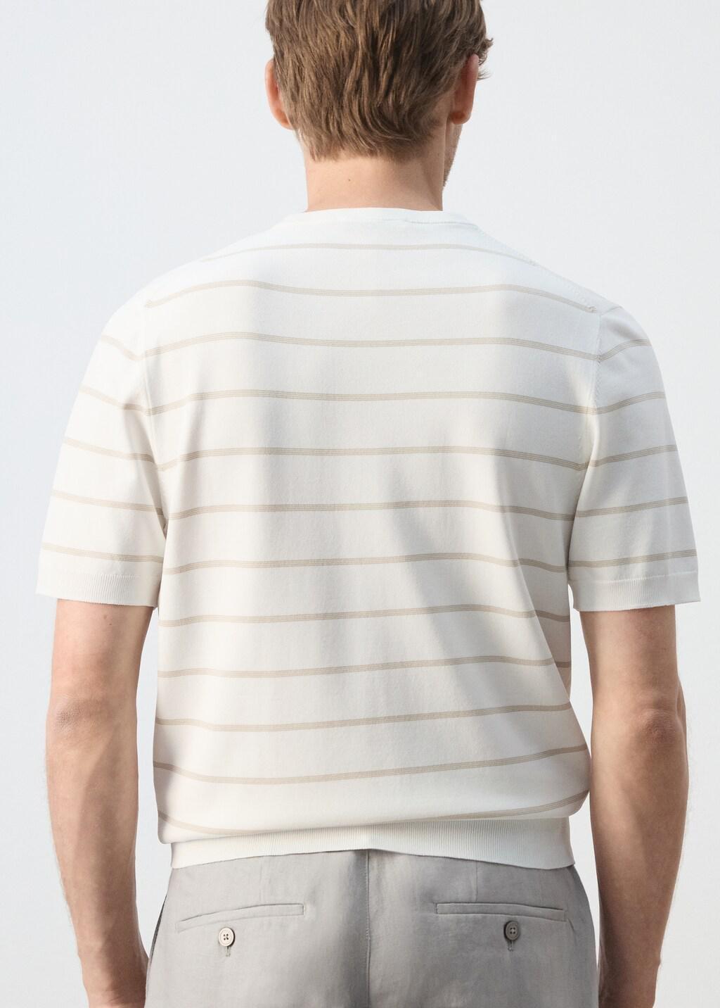 NATURAL WHITE Slim fit striped jersey t-shirt, Natural White, large image number 2