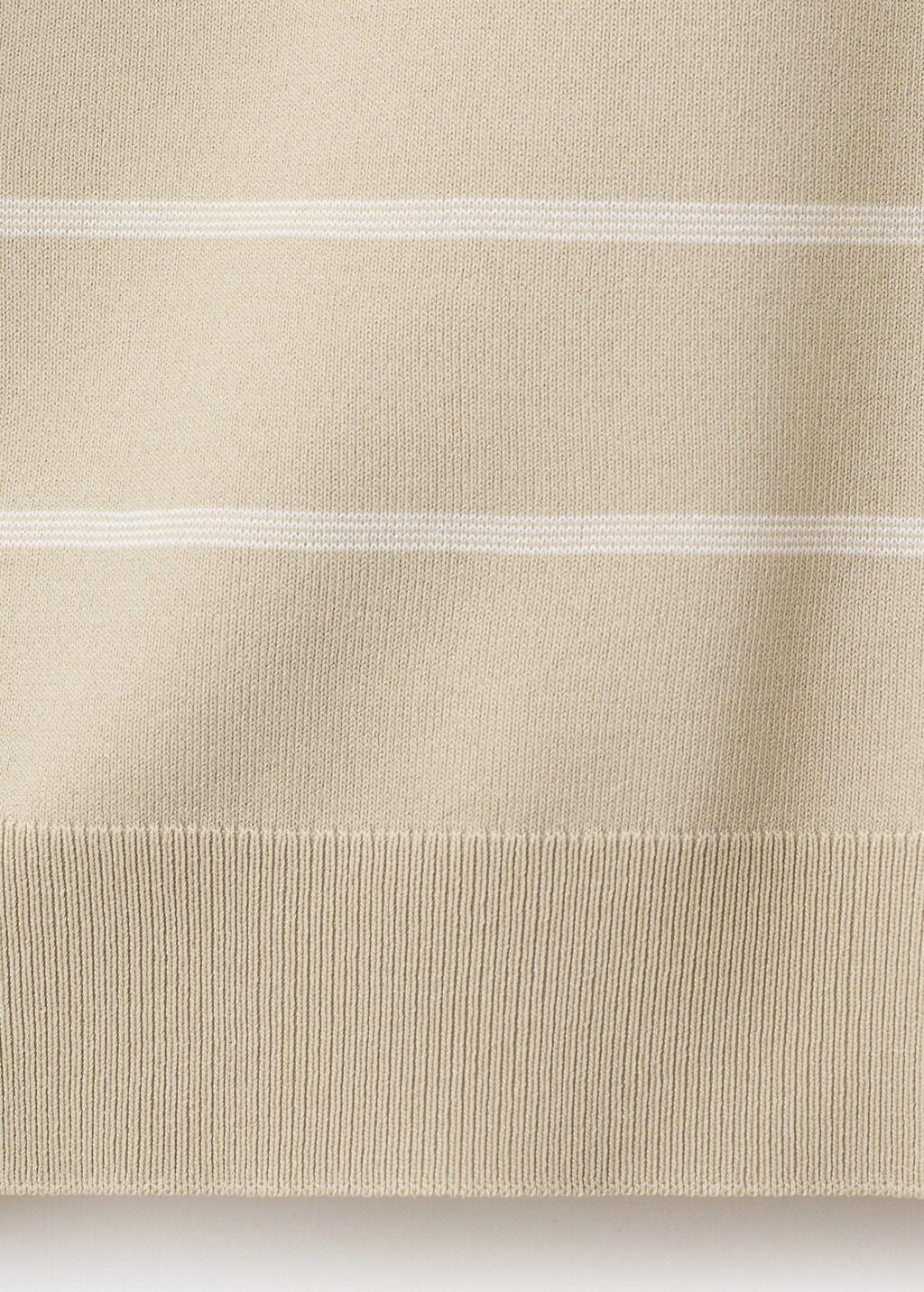 Brown Striped Jersey T-Shirt, Light Pastel Brown, large image number 5