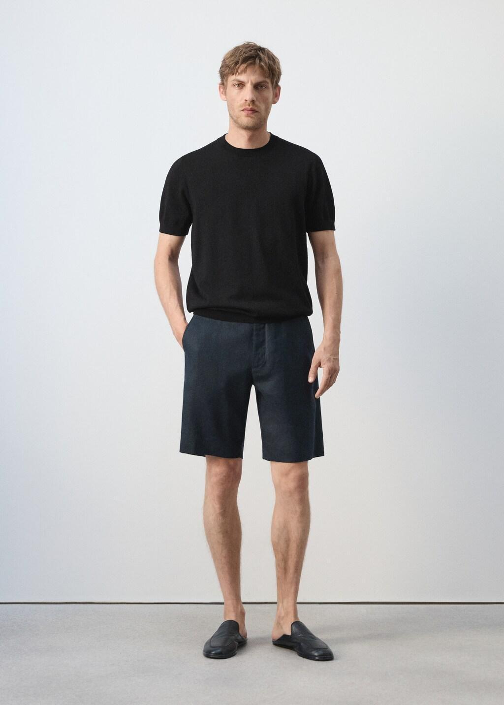 Black Cotton Fine Jersey T-Shirt, Black, medium