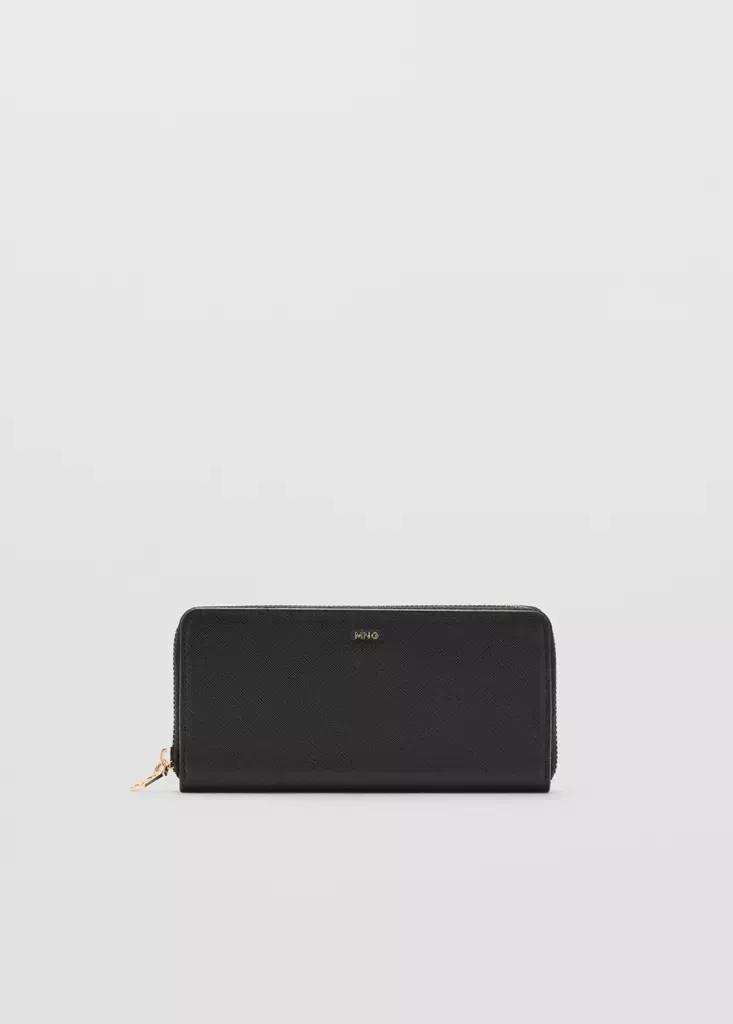 Black Saffiano-Effect Wallet, Black, large image number 1