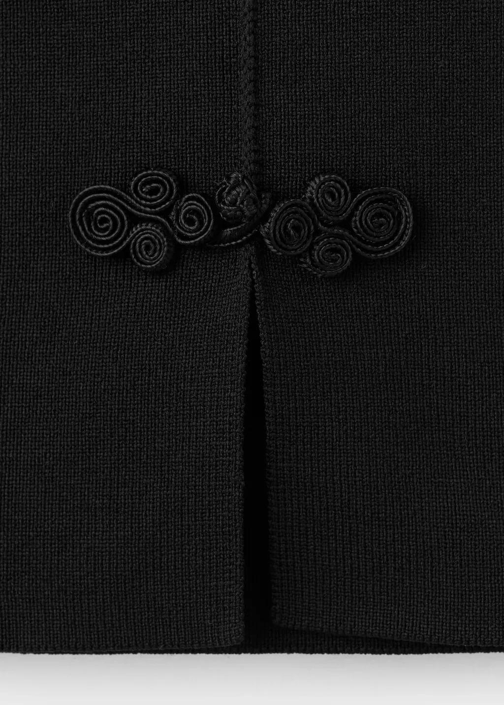 Black Short Skirt With Side Opening, Black, large image number 4