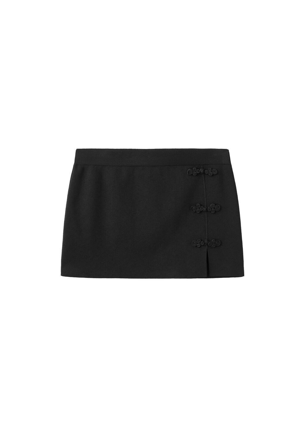 Black Short Skirt With Side Opening, Black, large image number 5