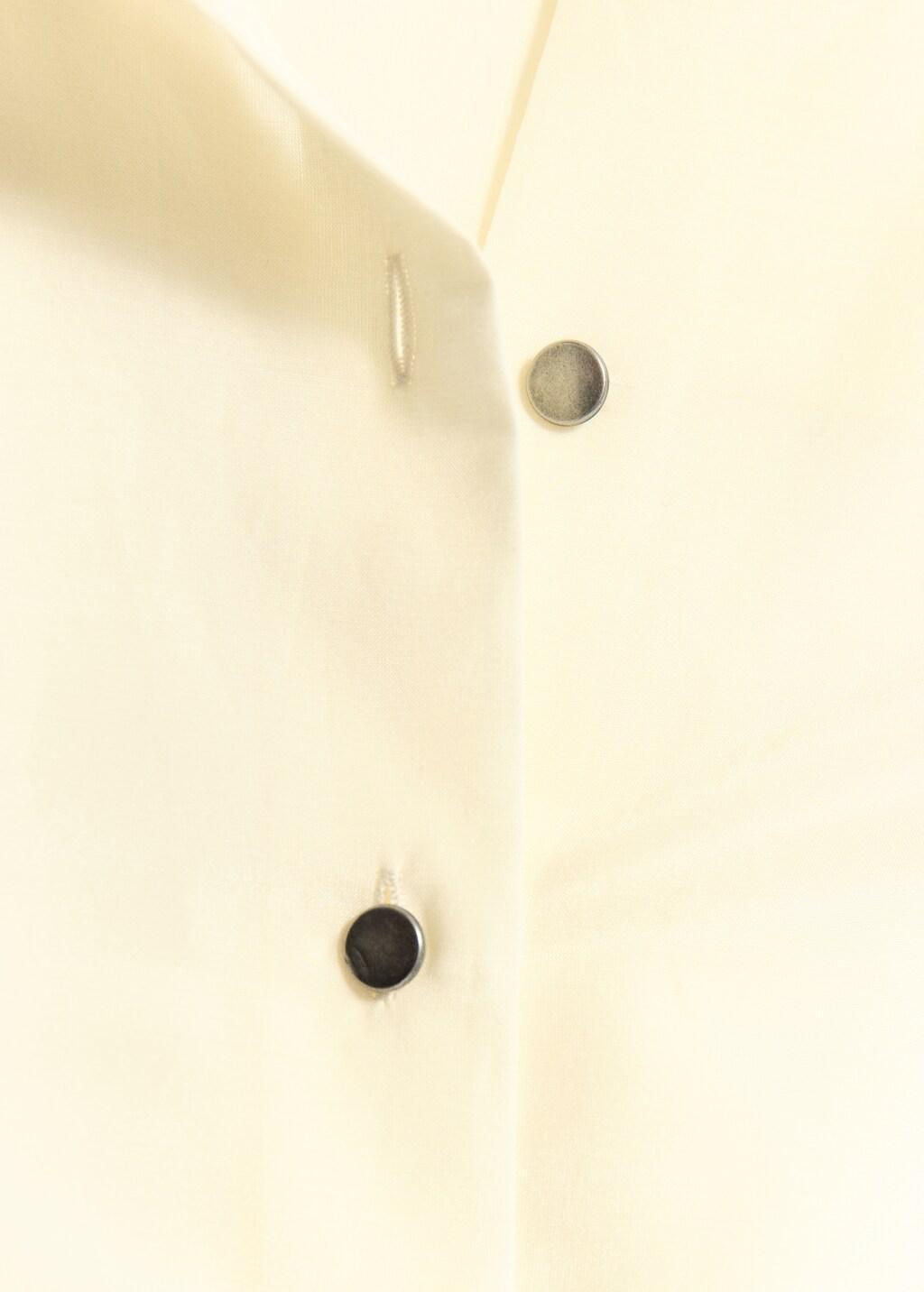 White Semi-Transparent Shirt With Beaded Belt, Natural White, large image number 5