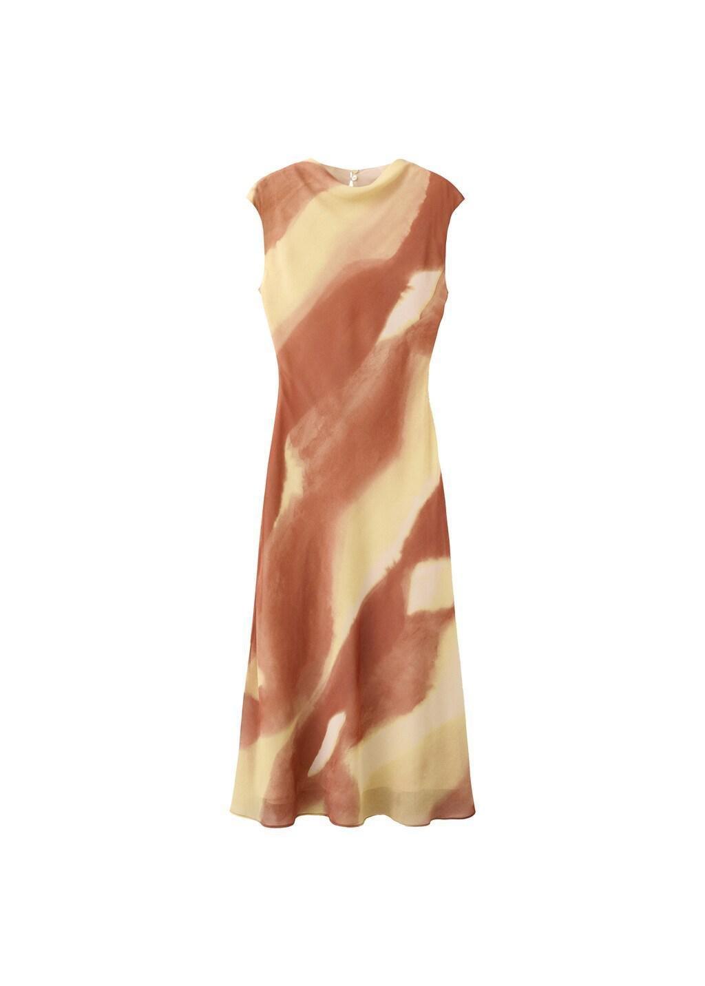 Yellow A-Line Printed Dress, Yellow, large image number 5