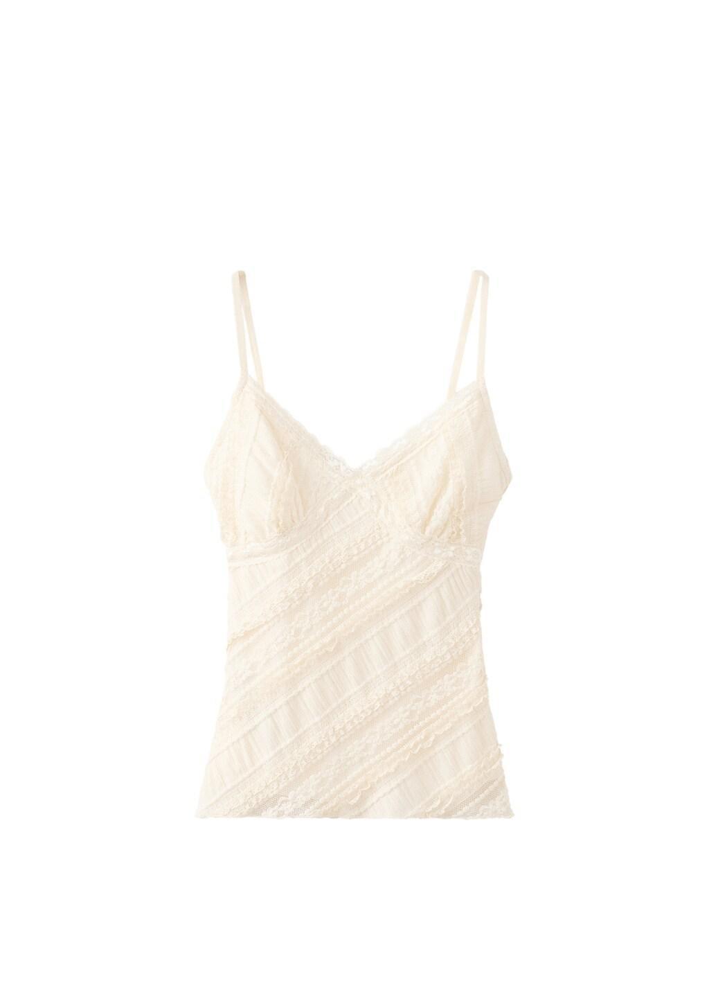 Yellow V-Neck Lace Top, Yellow, large image number 6