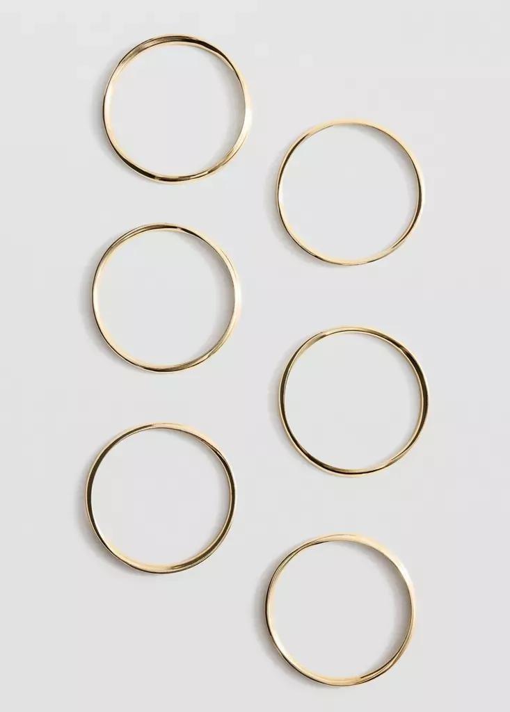 Gold Mixed Bracelet Set, Gold, large image number 5