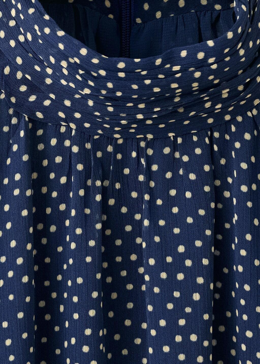 Blue Halter Polka Dot Dress, Medium Blue, large image number 1