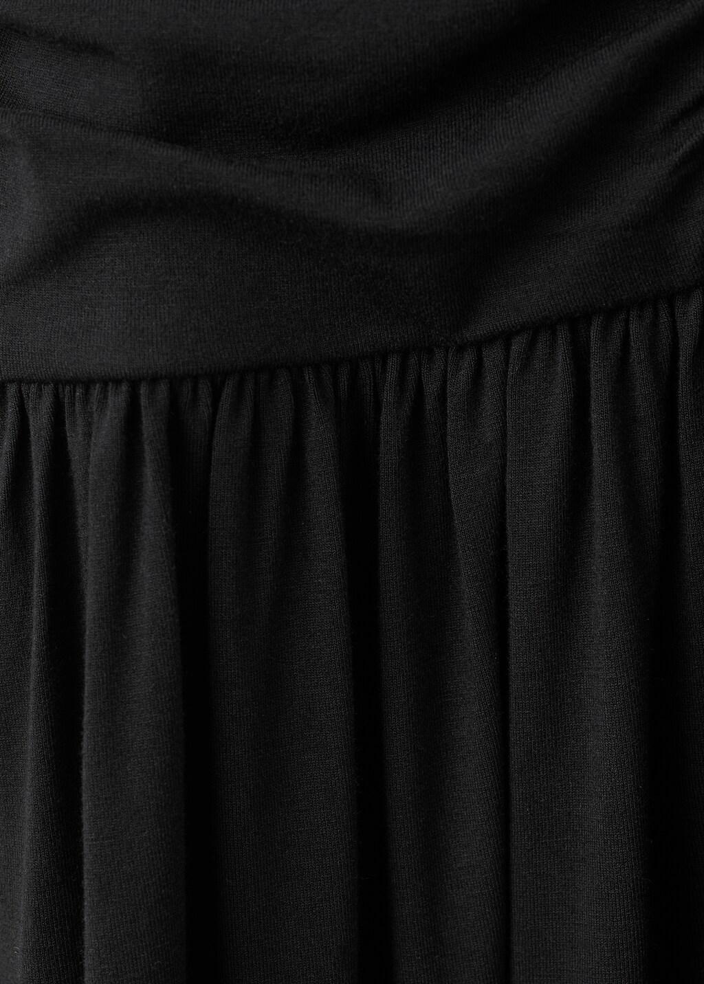 Black Ruched Long Dress, Black, large image number 5