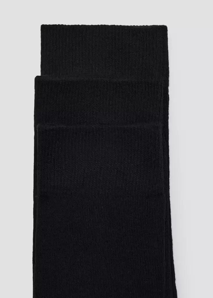 Black Long Cotton Socks, Set Of 3, Black, large image number 5