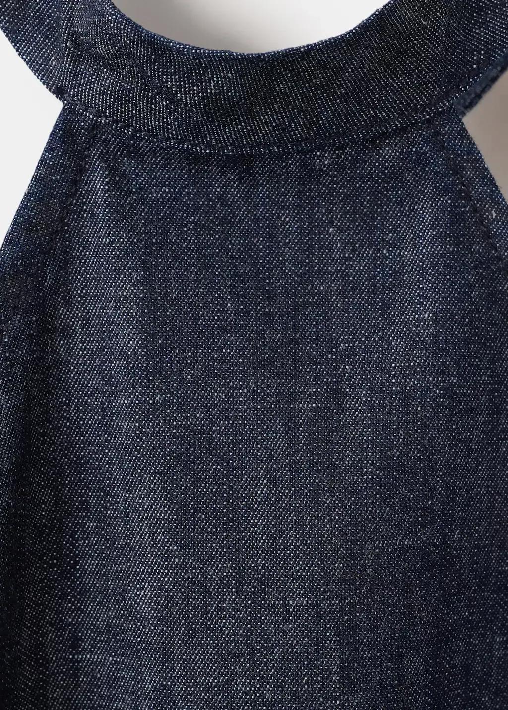 Blue Halter Denim Dress, Open Blue, large image number 1