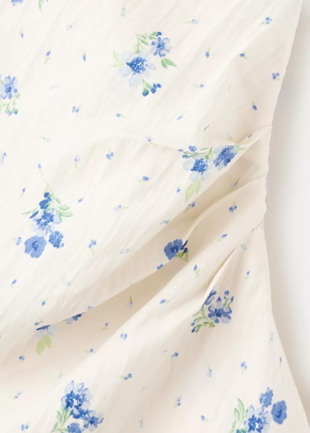 White Floral Asymmetrical Top, White, large image number 1