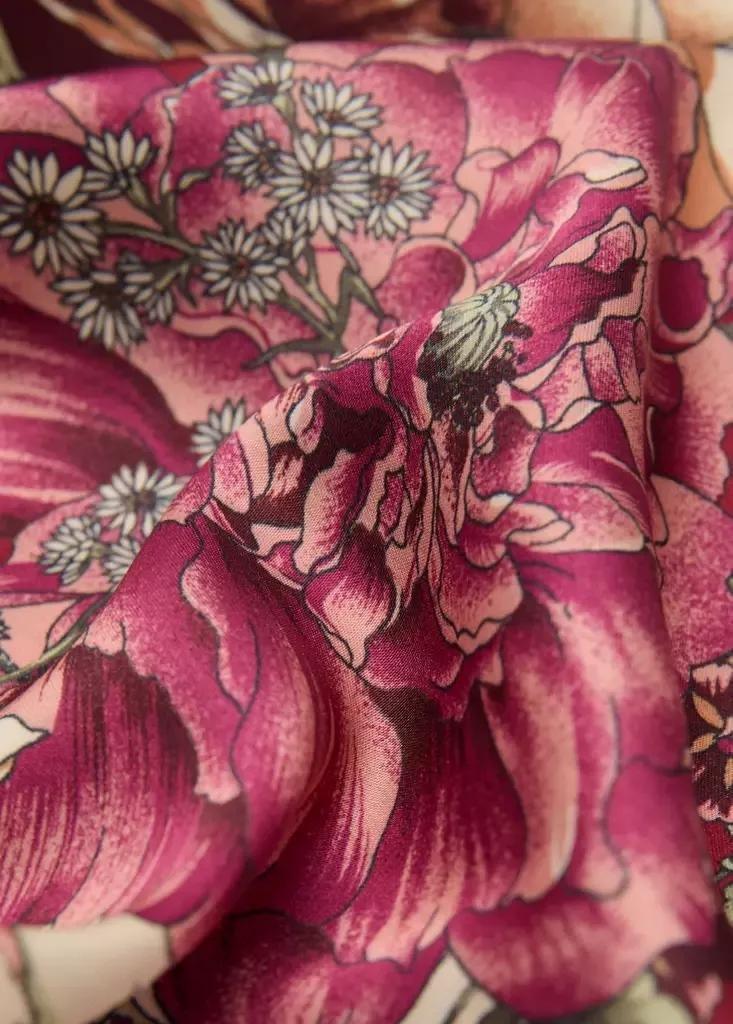 Brown Floral Print Scarf, , medium
