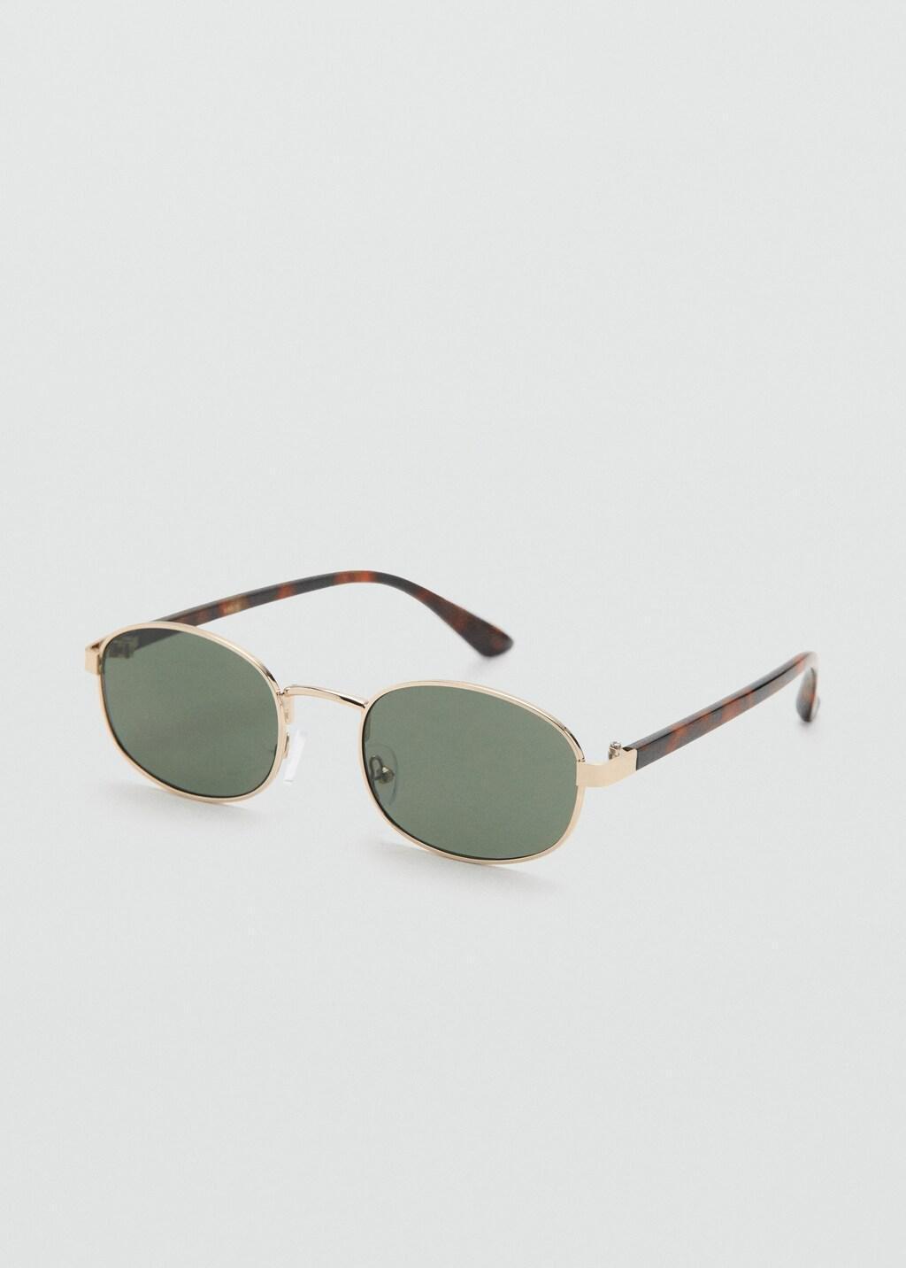 Gold Metallic Frame Sunglasses, Gold, large image number 0