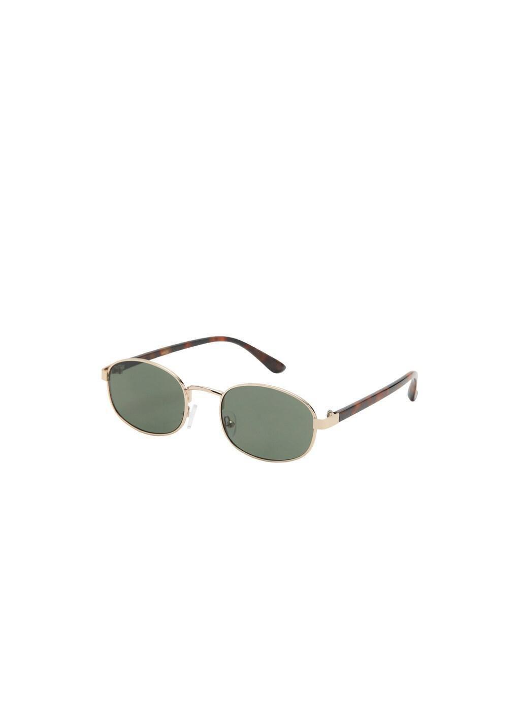 Gold Metallic Frame Sunglasses, Gold, medium