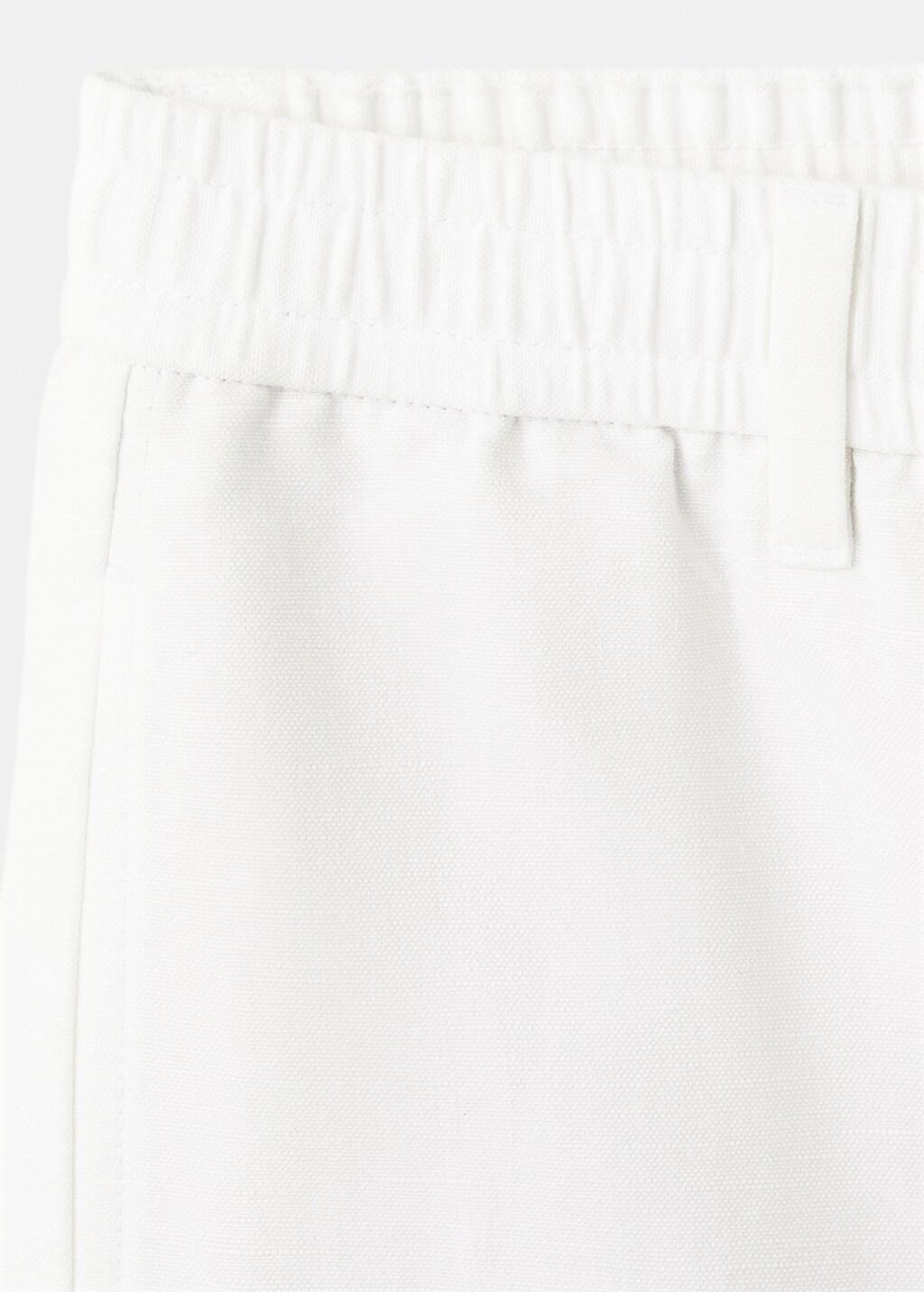 WHITE Relaxed fit cotton-linen blend Bermuda shorts, Men, Natural White, large image number 3
