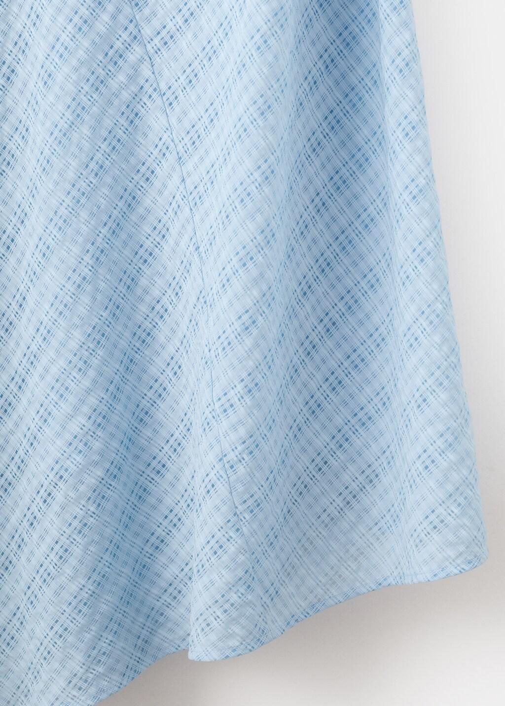 Blue Asymmetric Hem Checked Dress, Light-Pastel Blue, medium