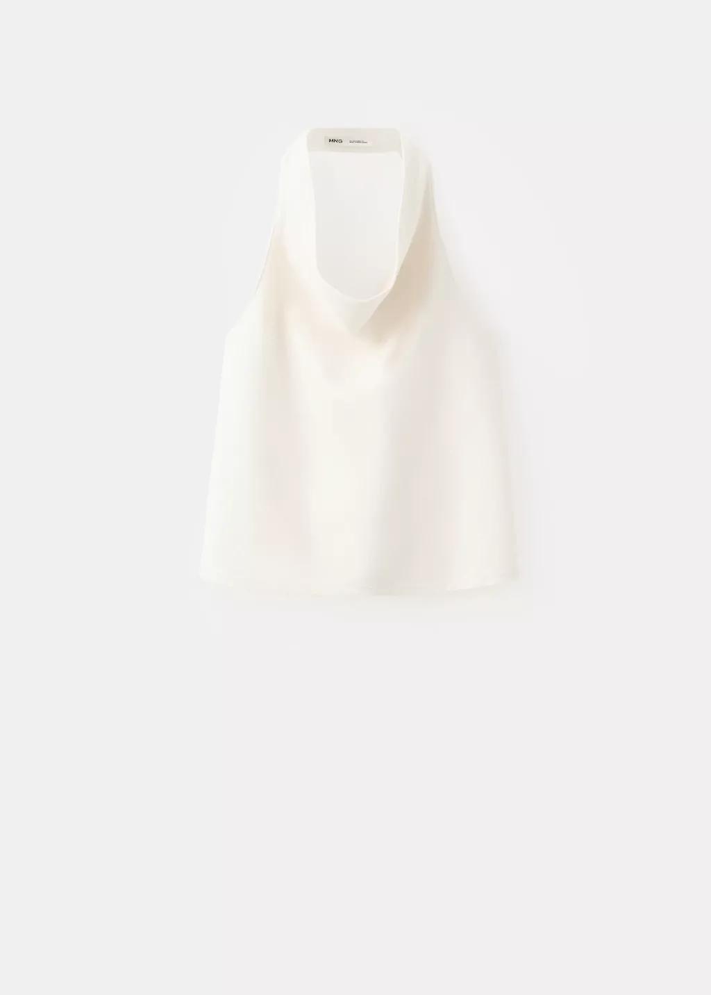 LIGHT BEIGE Draped halter top, Light Beige, large image number 5