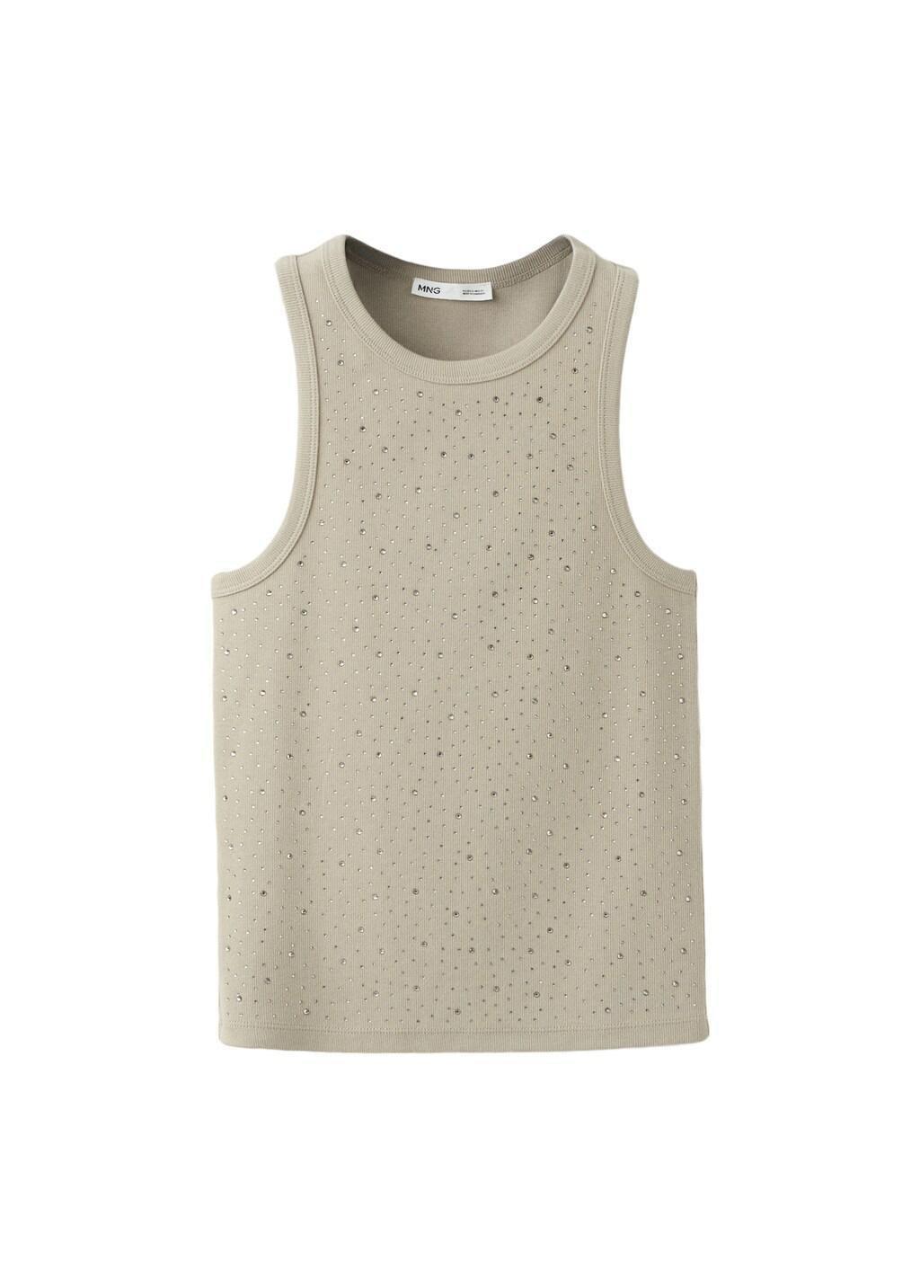 Brown Wide Strap Glitter Top, Medium Brown, large image number 6