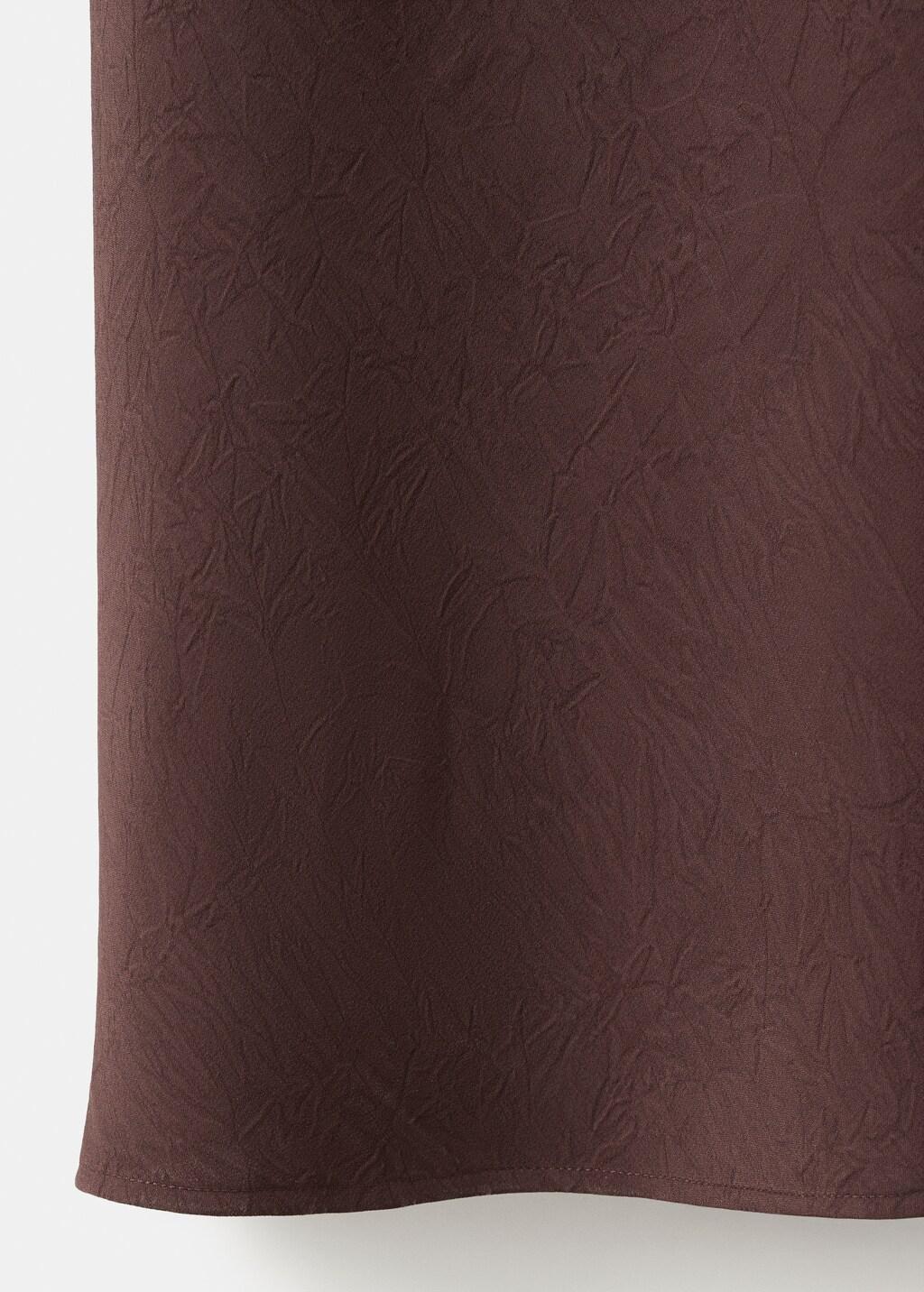 Brown Draped Dress With A Crinkled Effect, Dark Brown, medium