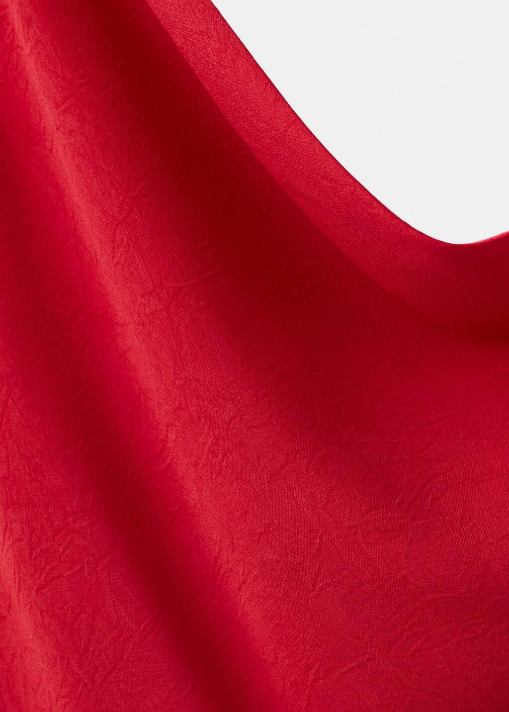 Red Draped Dress With A Crinkled Effect, Red, medium