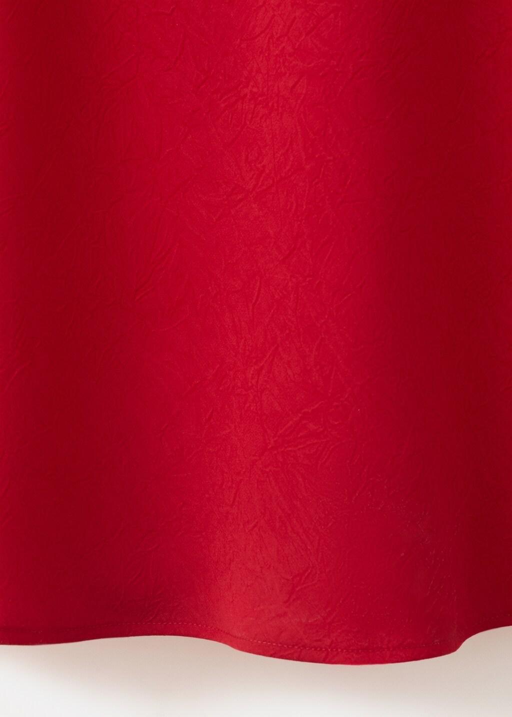 Red Draped Dress With A Crinkled Effect, Red, large image number 5