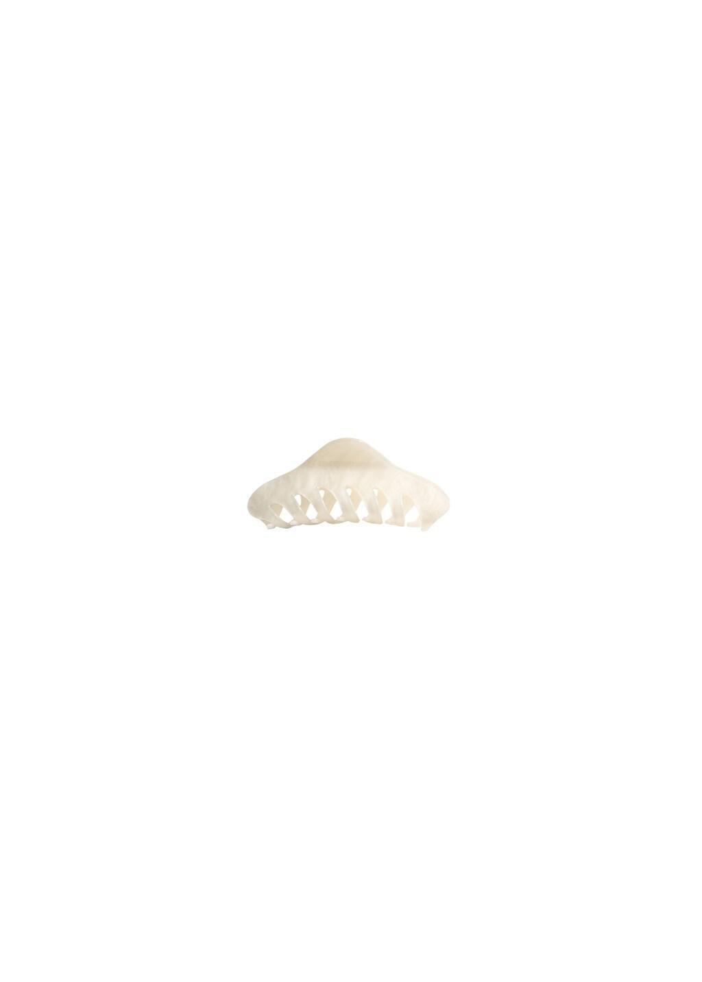 Beige Pearl-Effect Hair Clip, Light Beige, large image number 1