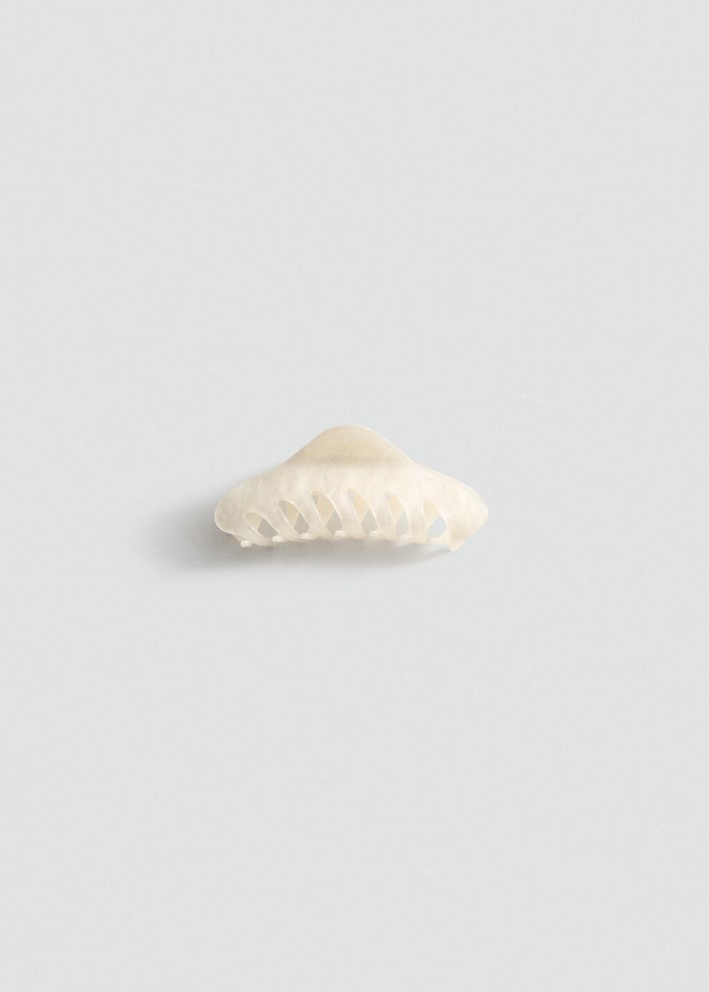 Beige Pearl-Effect Hair Clip, Light Beige, large image number 2