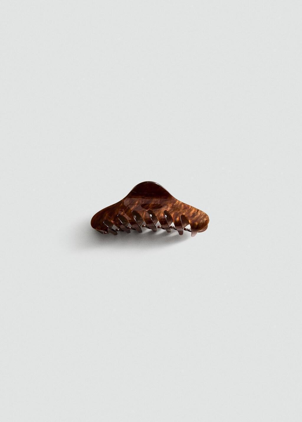 Brown Pearl-Effect Hair Clip, Dark Brown, medium