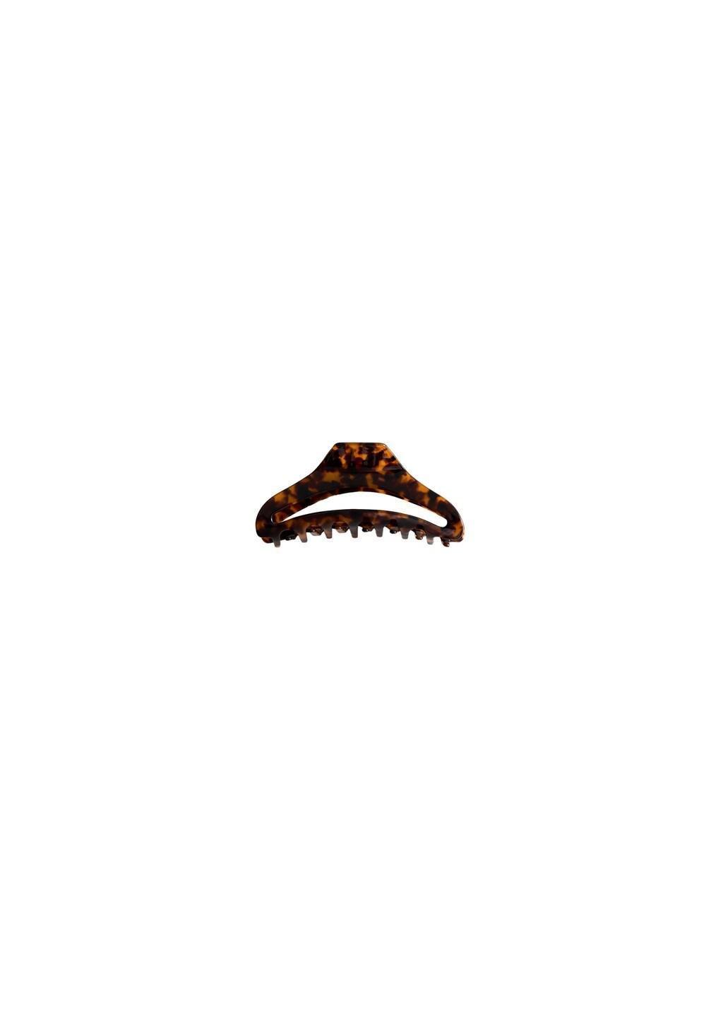 Brown Tortoiseshell Effect Hair Clip, Dark Brown, large image number 1