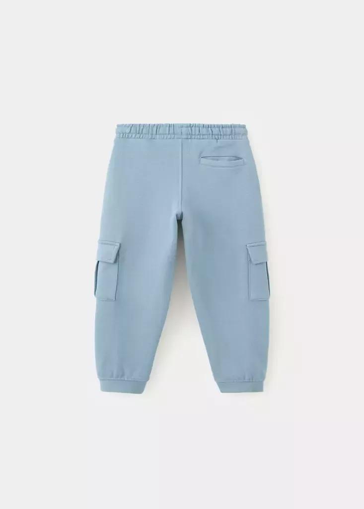 Blue Cotton Cargo Trousers, Baby Boys, Medium Blue, large image number 1