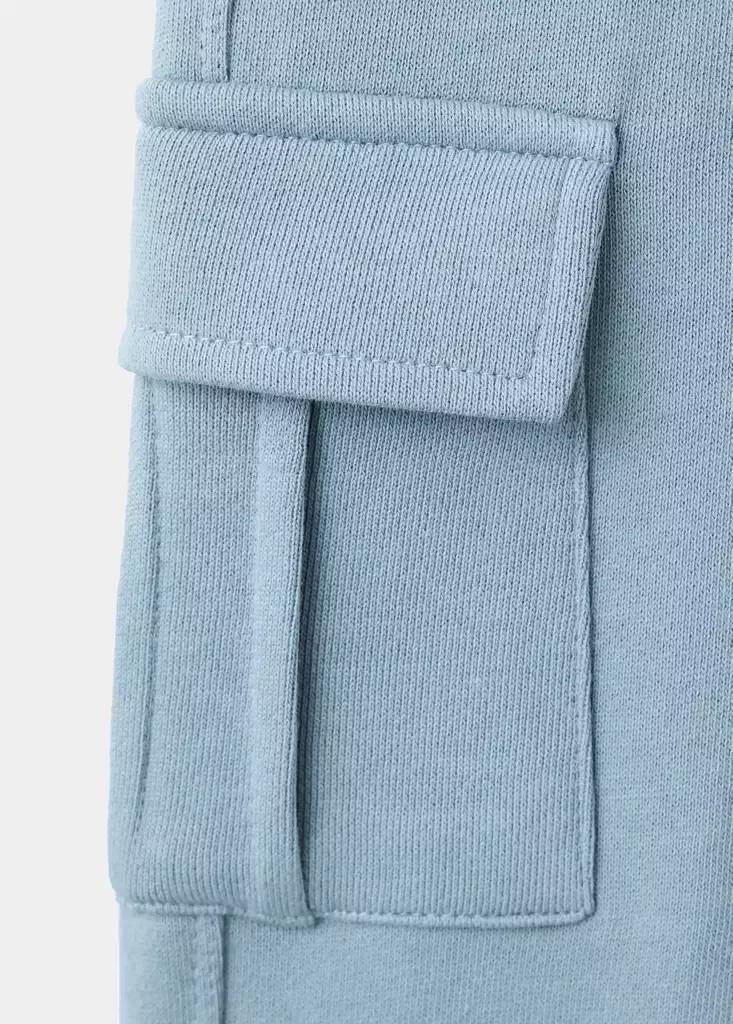 Blue Cotton Cargo Trousers, Baby Boys, Medium Blue, large image number 3