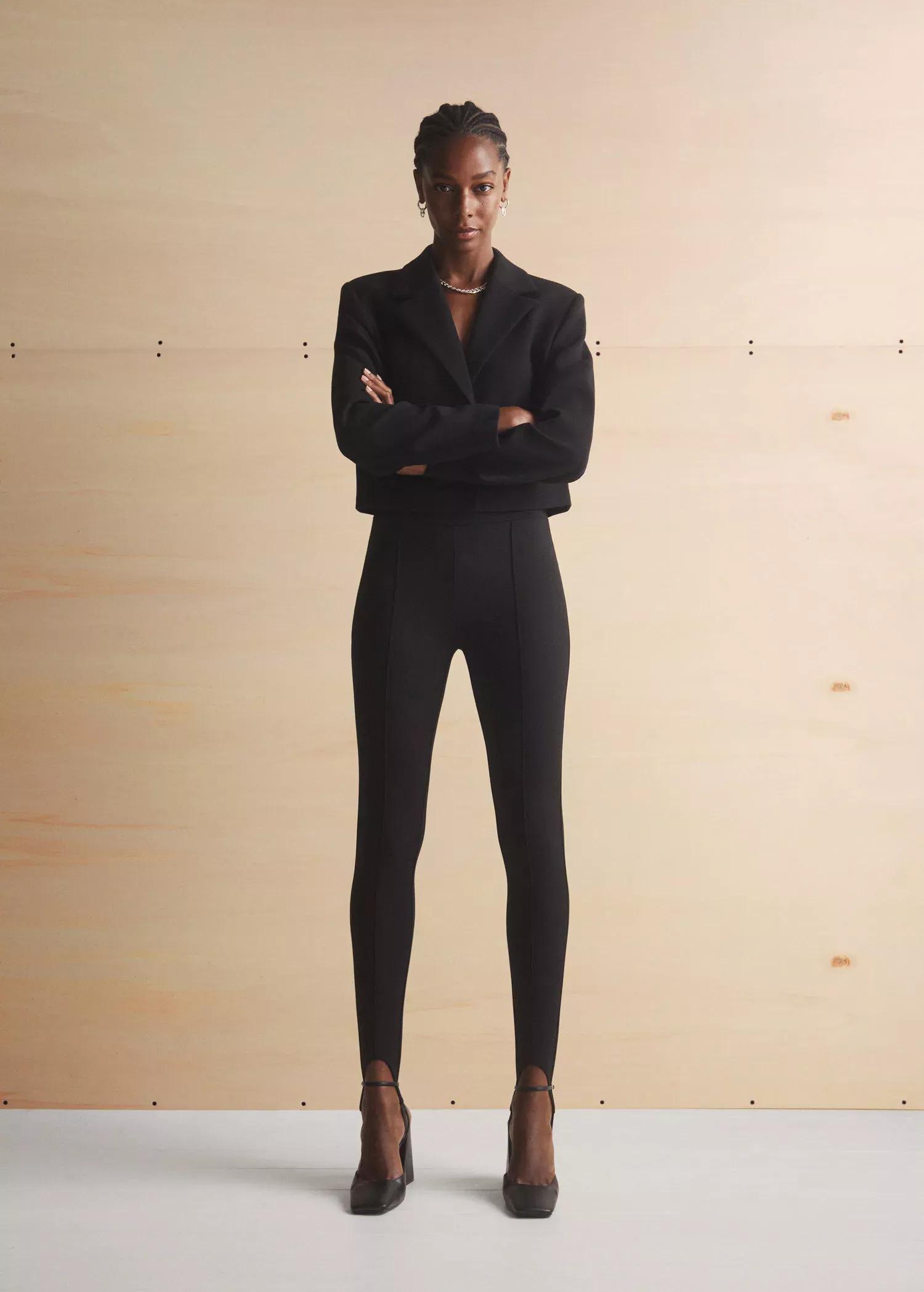 black Basic fuseau leggings, , large image number 4
