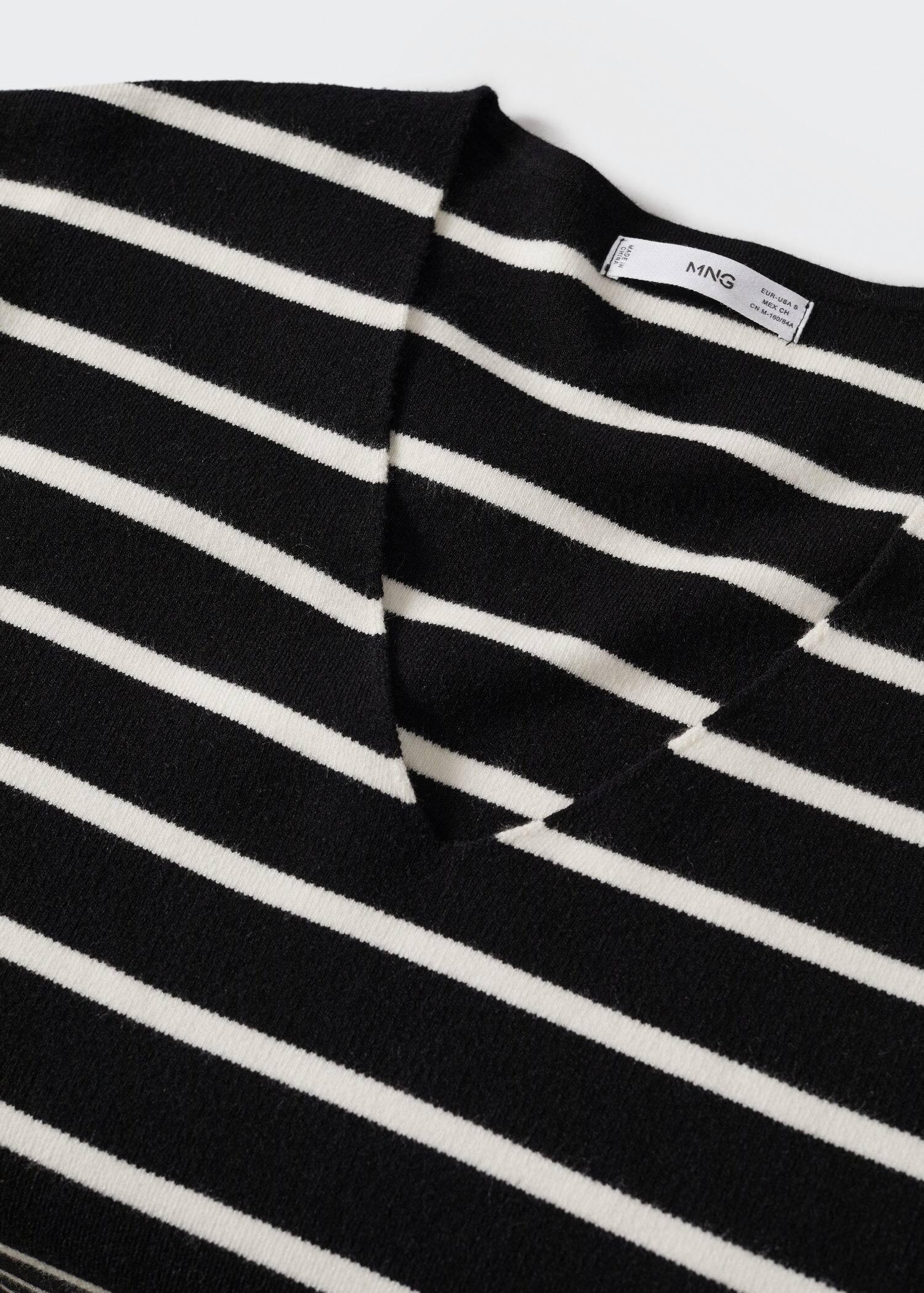 Black Oversized Striped Sweater, , large image number 3