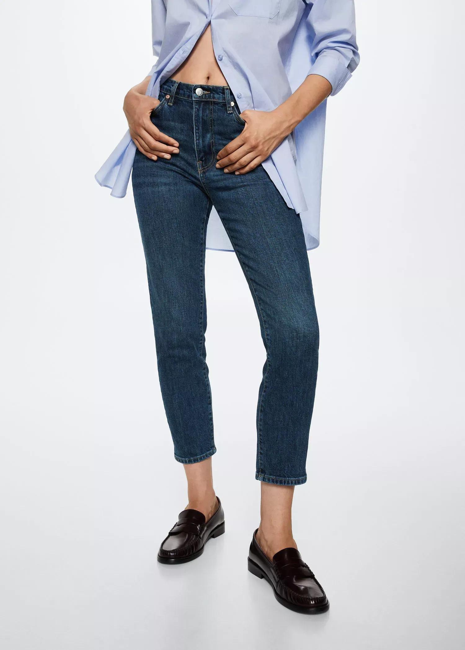 Blue Slim Cropped Jeans, , large image number 0