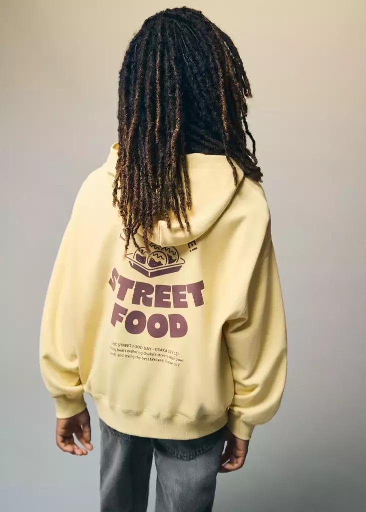 YELLOW Balloon-fit hoodie, Kids Boy, Yellow, large image number 3