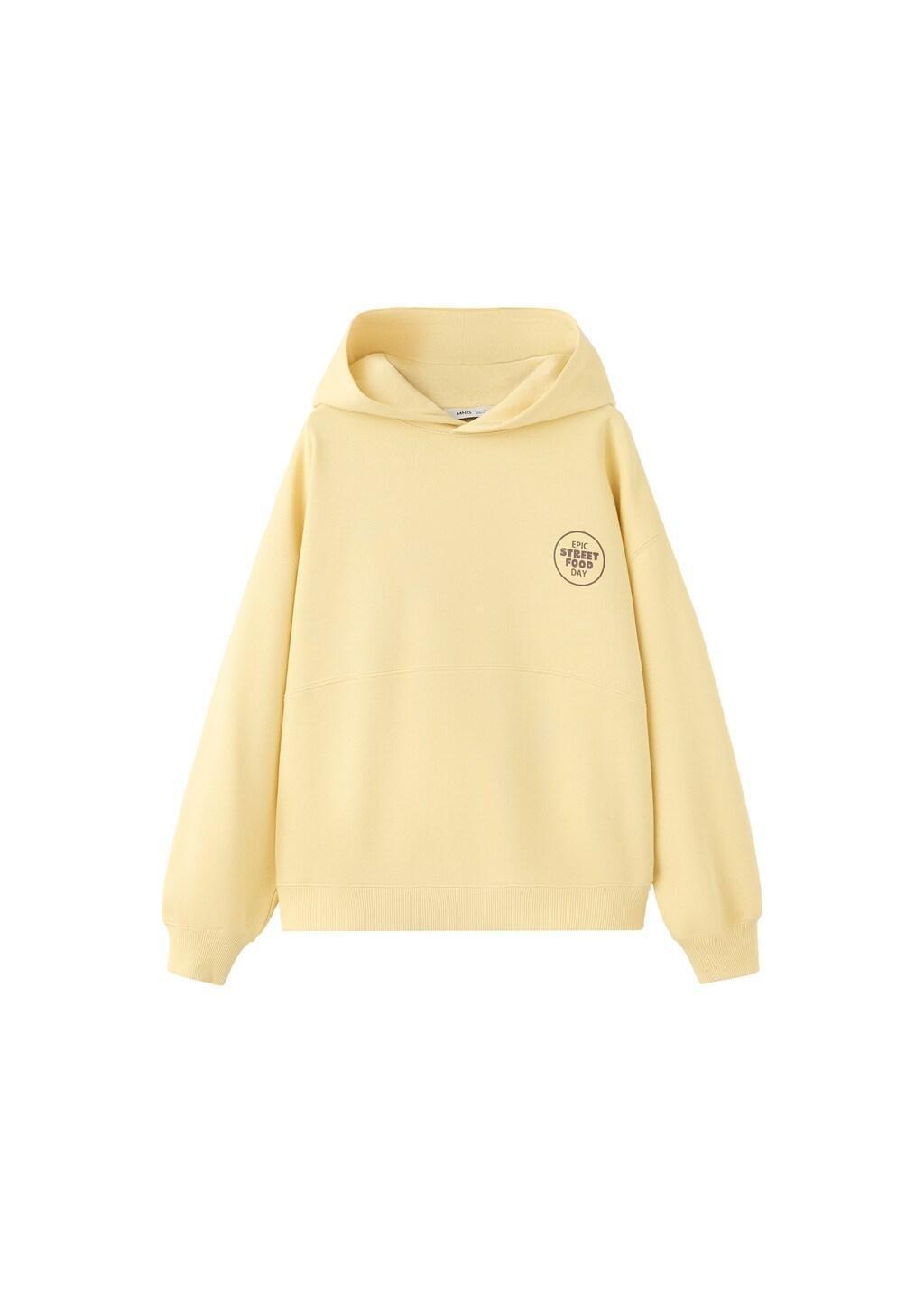 YELLOW Balloon-fit hoodie, Kids Boy, Yellow, large image number 5