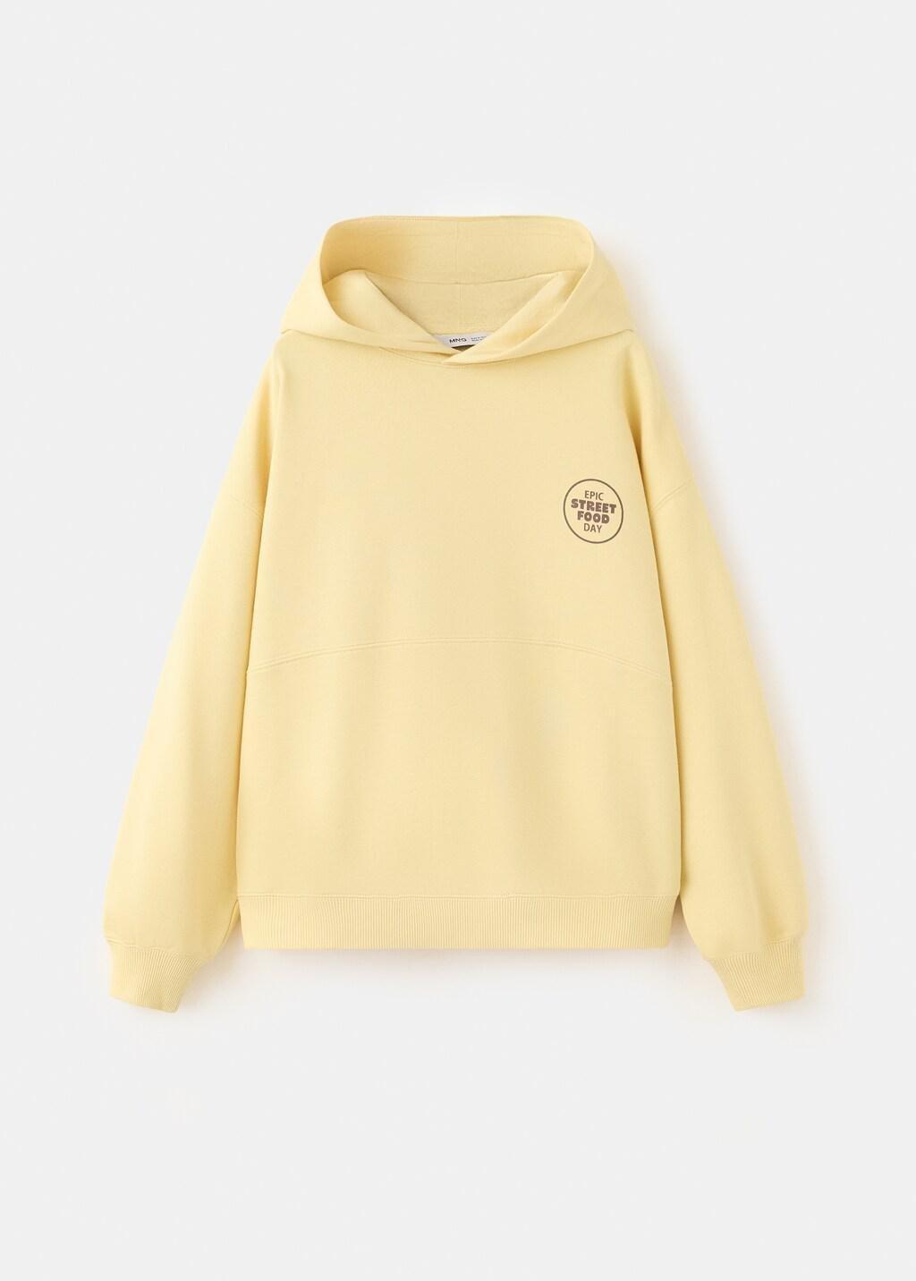 YELLOW Balloon-fit hoodie, Kids Boy, Yellow, large image number 6