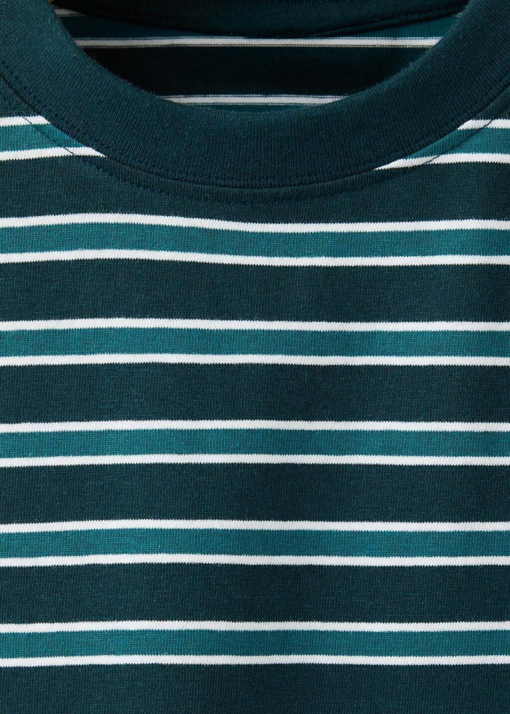 GREEN 100% cotton striped t-shirt, Kids Boys, Green, large image number 1