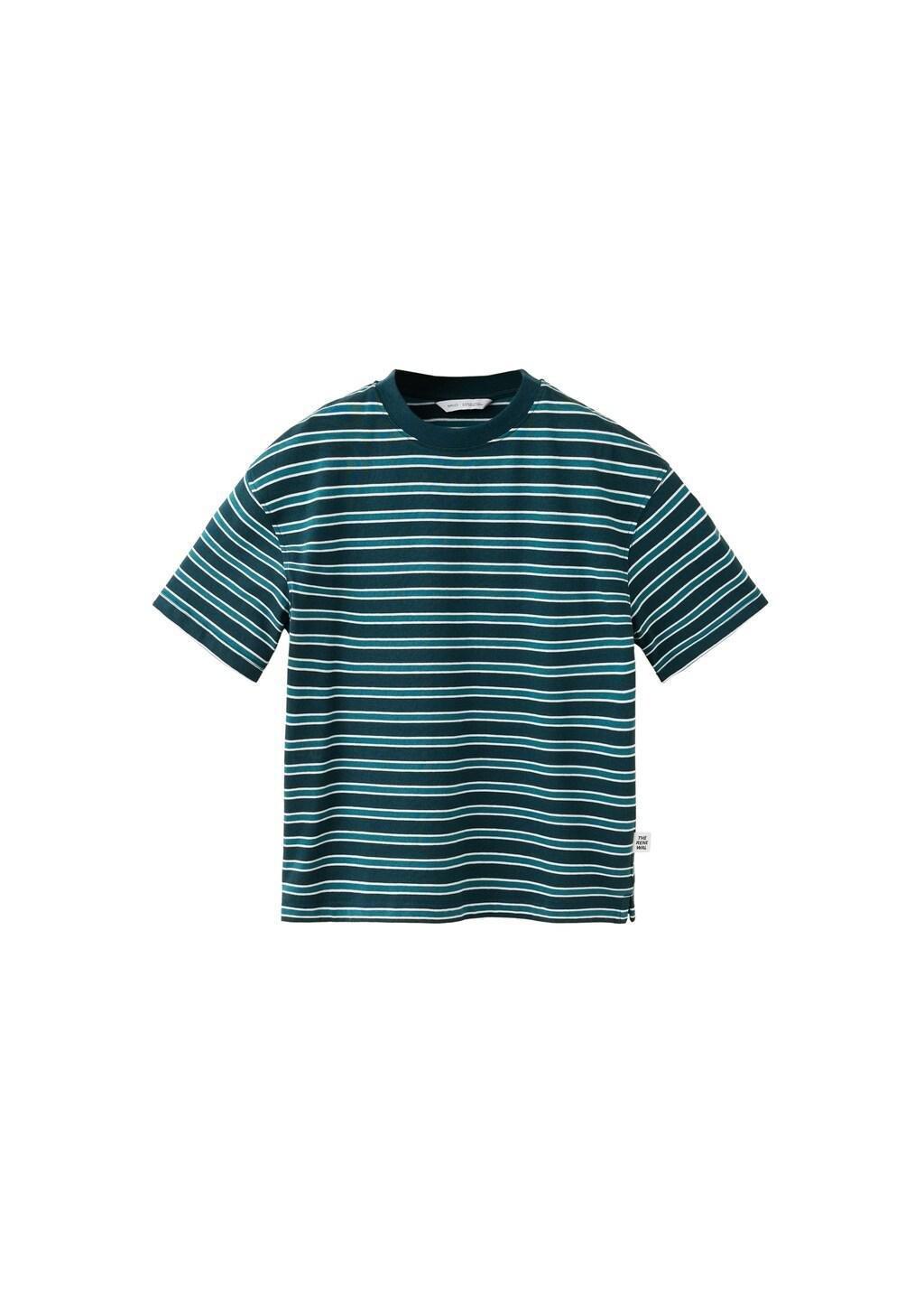 GREEN 100% cotton striped t-shirt, Kids Boys, Green, large image number 4