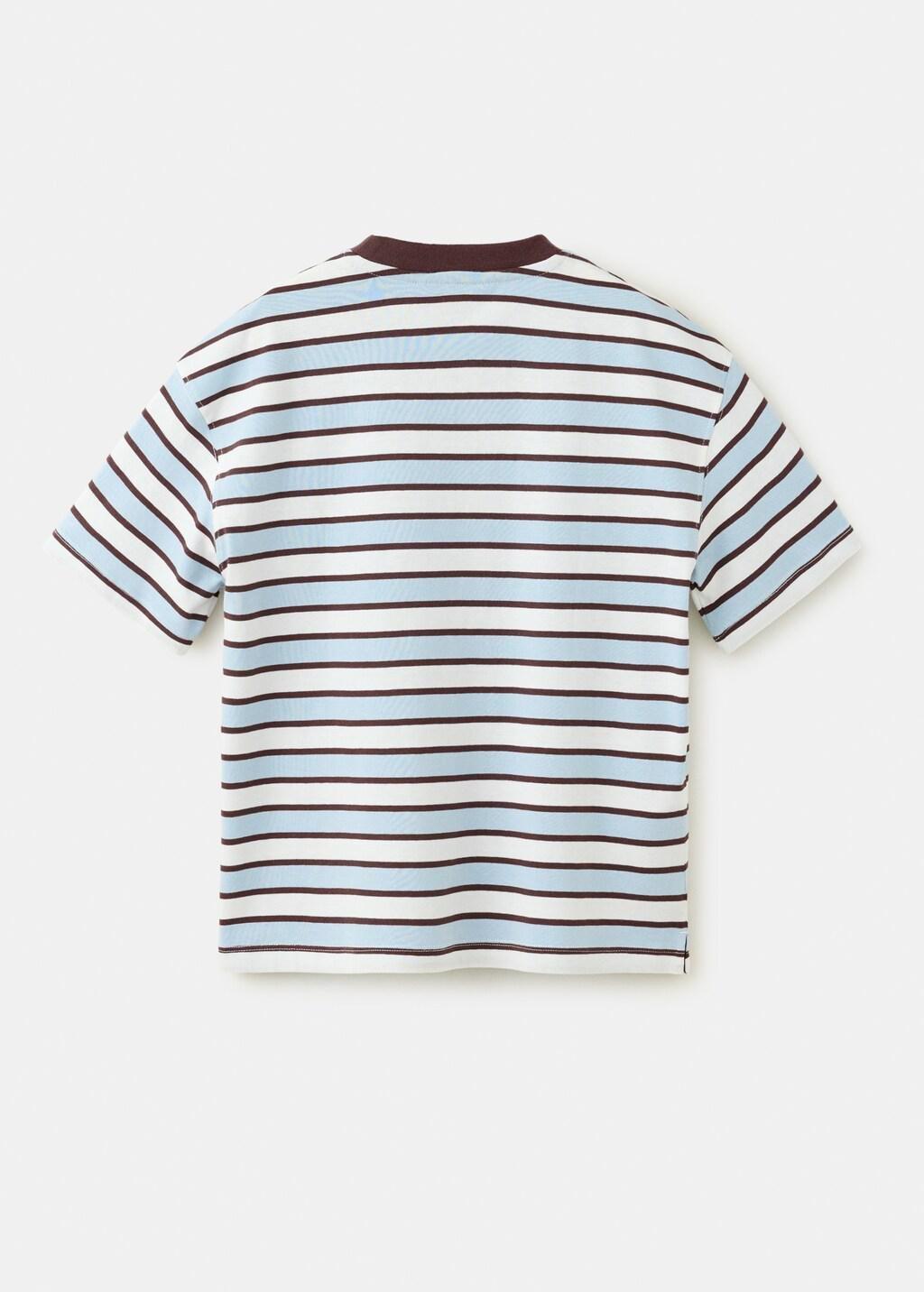 Blue Lt Pastel Cotton Striped T-Shirt, Kids Boy, Light-Pastel Blue, large image number 2