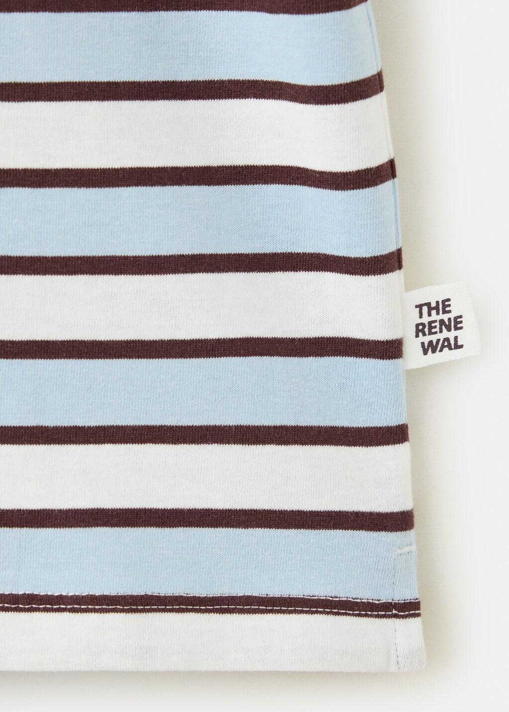 Blue Lt Pastel Cotton Striped T-Shirt, Kids Boy, Light-Pastel Blue, large image number 3