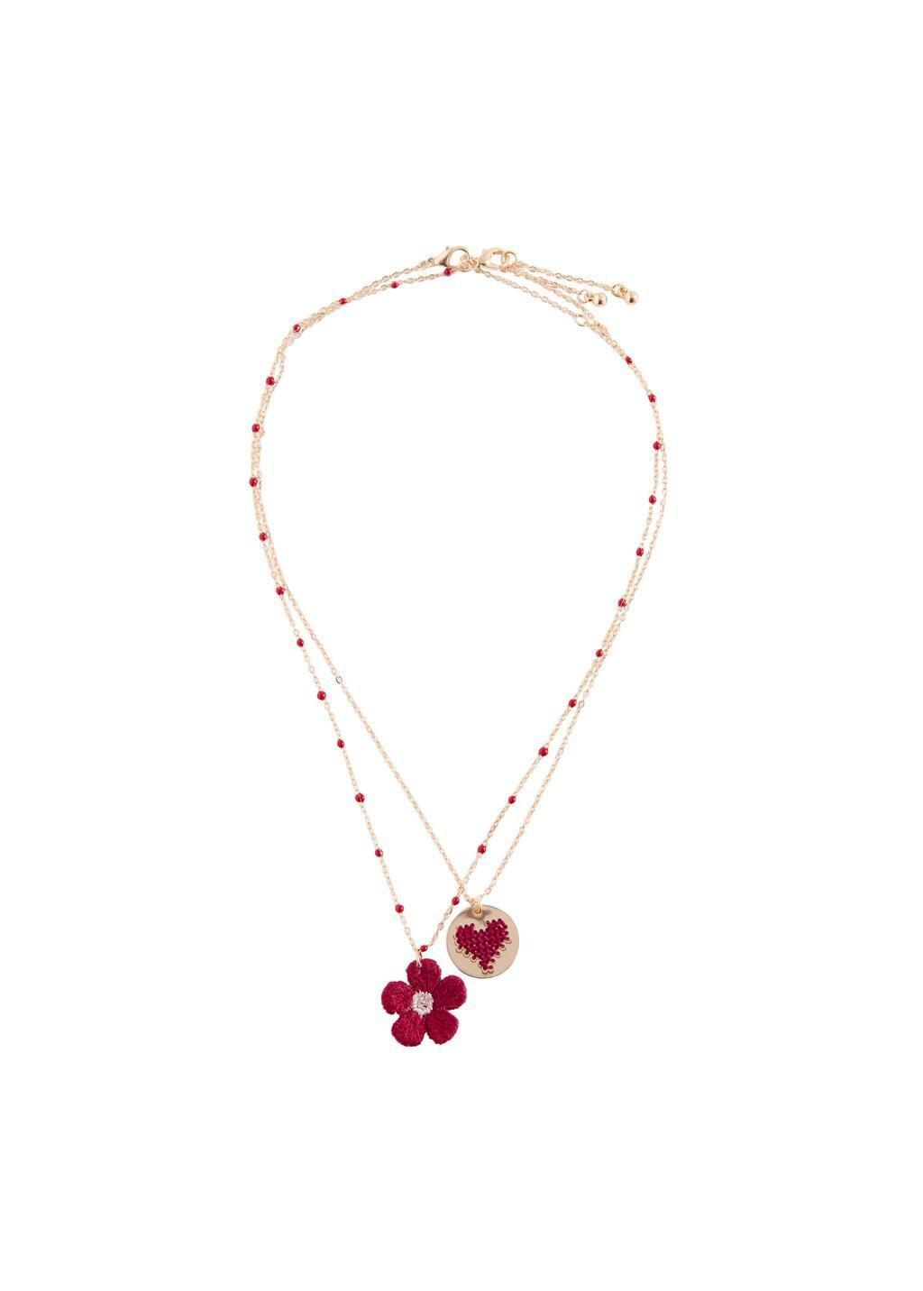 Gold Flower Necklaces, Set Of 2, Kids Girls, Gold, large image number 1
