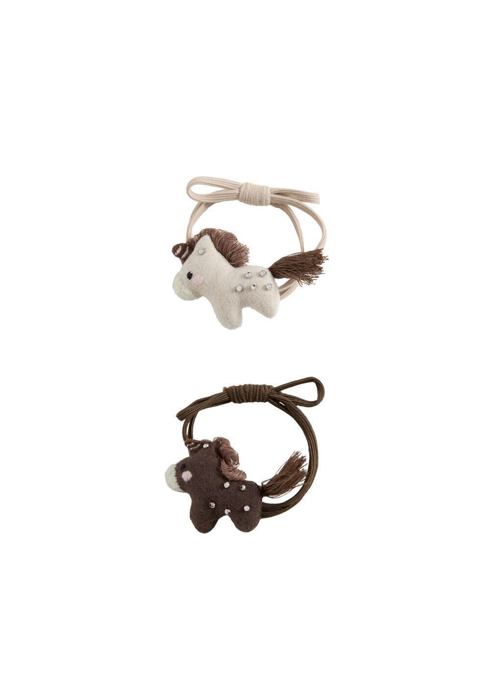 Brown Hair Bobbles, Set Of 2,Kids Girls, Light Pastel Brown, large image number 1
