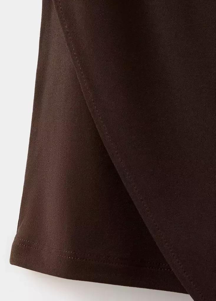 Brown Ruffled Asymmetrical Blouse, Brown, large image number 4